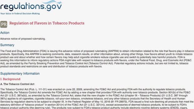 the regulation of tobacco and e liquid flavors in the united states