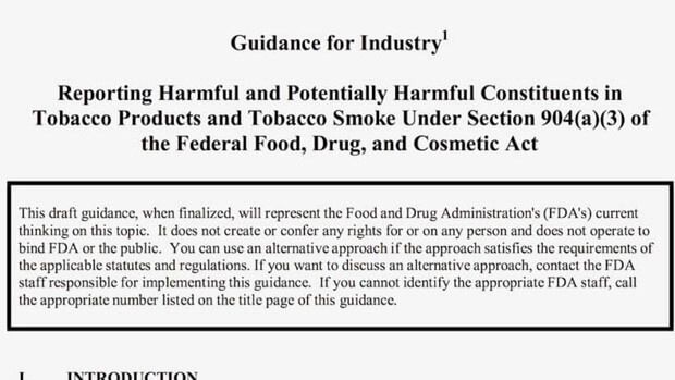 us reporting of harmful and potentially harmful constituents in tobacco products industry